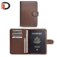 2020 PU leather RFID travel custom leather wallet passport holder case with custom logo